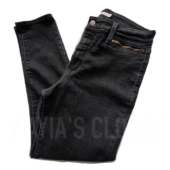 Levi's 32 Women's 721 High-Rise Skinny Zip-Front Ankle Jeans - Black - Picture 8 of 14